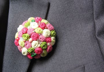 Текстильная брошь "Клумба"