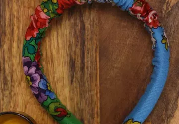 Ободок павлопосадский синий