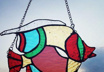 Витражная подвеска на окно Рыбка