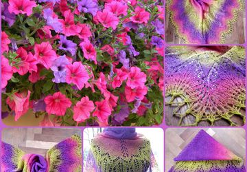 Шаль "Молодая петуния"