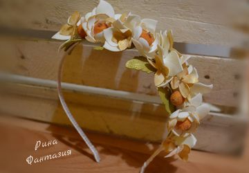 Ободок с композицией из фоамирана"Греция"