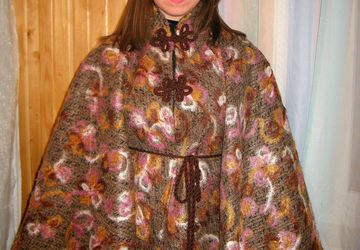 Накидка - пончо " Кофейный дисерт " 