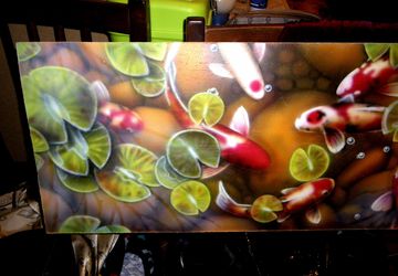 Картина в технике аэрография без рамы