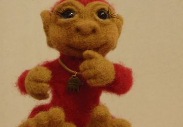 Огненная малышка обезьянка из шерсти