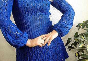 Вязаное платье " Ультрамарин "