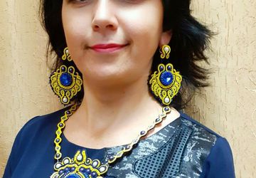 Комплект украшений из сутажа "Солнце на ладошке"