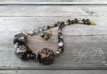 Гарнитур "Тенша" (бусы и серьги)