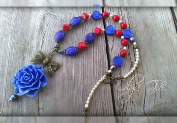 Колье " Синий подарок"