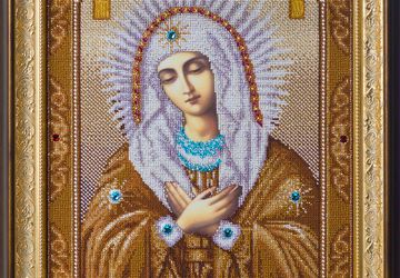 Пример оформления вышивки иконы