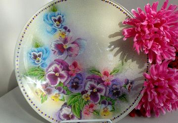 винтажная тарелка "Фиалки"