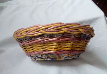 Конфетница плетеная "Цветная полоса", №3