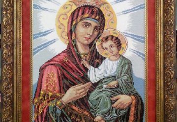 Пример оформления вышивки иконы