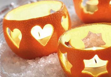 Подсвечник из апельсина.