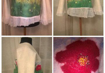 Джемпер валяный "Зимние маки"