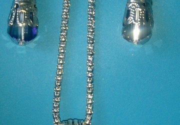 Комплект "Сосульки"(серьги и кулон на цепочке)