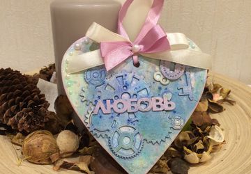 Сердце-подвеска (валентинка) микс медиа