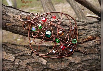 Медная заколка для волос "Ясный луг"