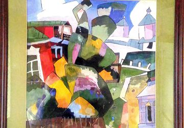 копия картины Лентулова "деревянная церковь"