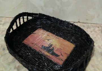 Черный поднос