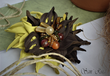 Брошь - заколка "Воспоминания осени"