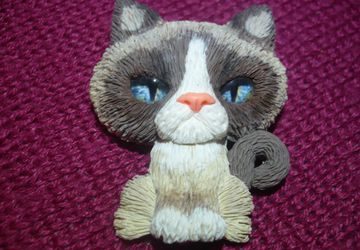 брошь "Сердитый кот"