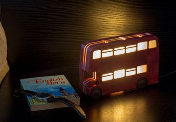 Ночник "Лондонский автобус" бордовый