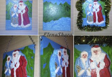 Настенная композиция "Дед Мороз и Снегурочка"