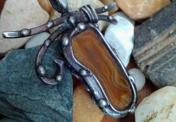 Авторский кулон c  сердоликовым агатом