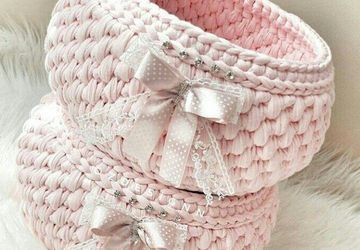 ВЯЖЕМ КОРЗИНКУ ИЗ ТРИКОТАЖНОЙ ПРЯЖИ