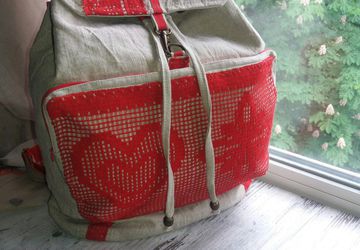 Рюкзак льняной этно