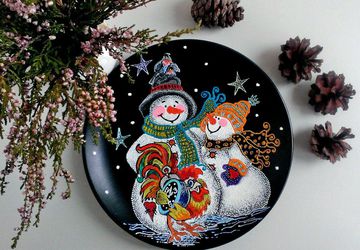 Новогодняя тарелочка с символом наступающего года