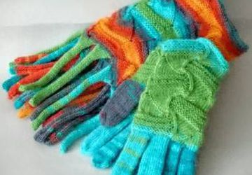 Комплек шарф-снуд и перчатки