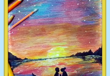 двое в лодке при луне,картина