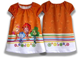 Платье для девочки "Фиксики" фотопринт