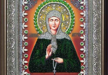 Пример оформления вышивки иконы