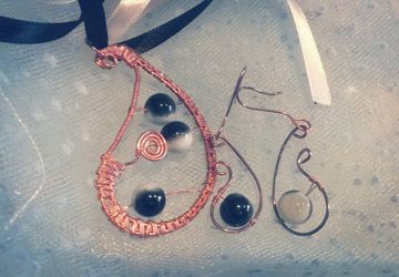 Комплект кулон + серьги "Инь-Ян"