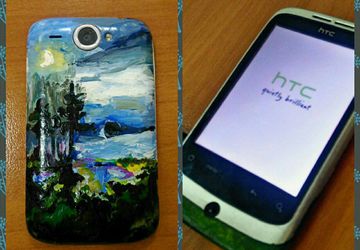 роспись  акрилом  телефонов и чехлов