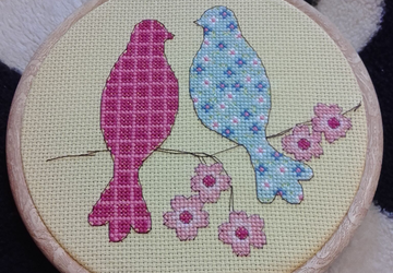 Вышитая картина "Райские птицы"