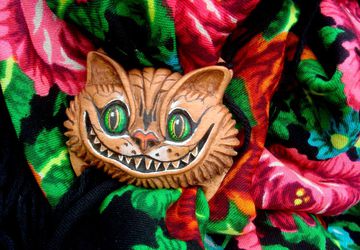 Зажим для платка, волшебная пуговица, брошь, пряжка Чеширский кот