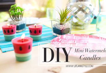 Свечи "мини арбузы" с  запахом цитронеллы для отпугивания комаров.