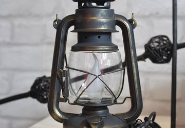 Электрическая настольная Керосиновая лампа в ретро стиле черная