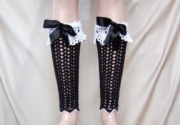 гетры Черно-белые кружева