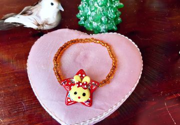 Браслет из бисера "Зайчик"