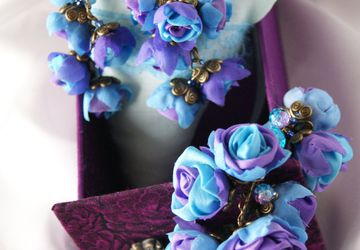 Набор Фиолетовая волна (Серьги и браслет)