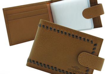 Кожаная визитница ручной работы Cangurione 3312-004 DP/Tan