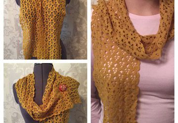 Шарфик ажурный "Кленовый сироп"