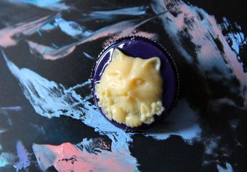 Фиолетовая брошка Котик