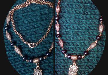 Таинственные медные крохи-совушки с великолепным черным жемчугом!