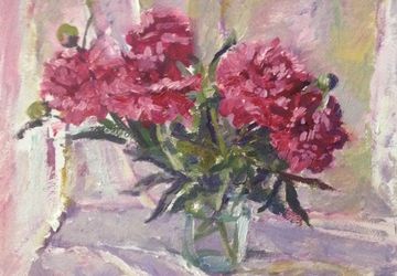 картина маслом Пионы