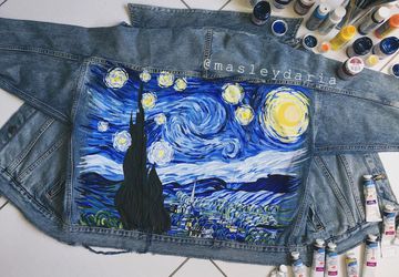 Джинсовая куртка с ручной росписью